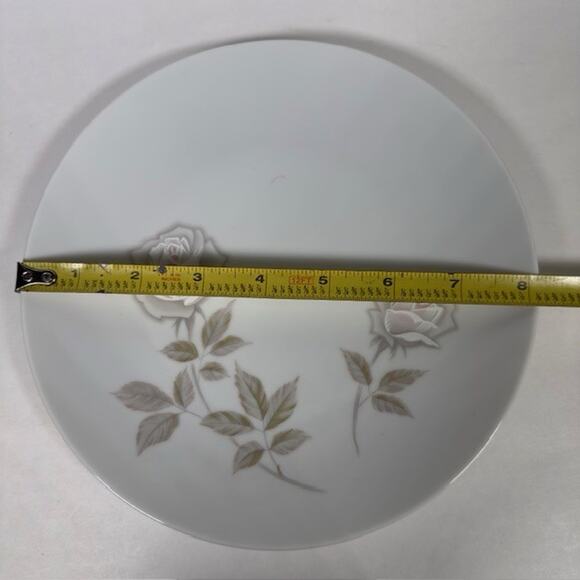 Noritake Edenrose 4 Salad Plates Gray/Pink/White Roses VTG - Picture 9 of 14